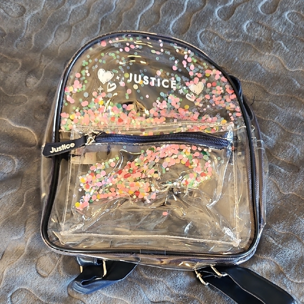 Justice Clear Confetti Backpack